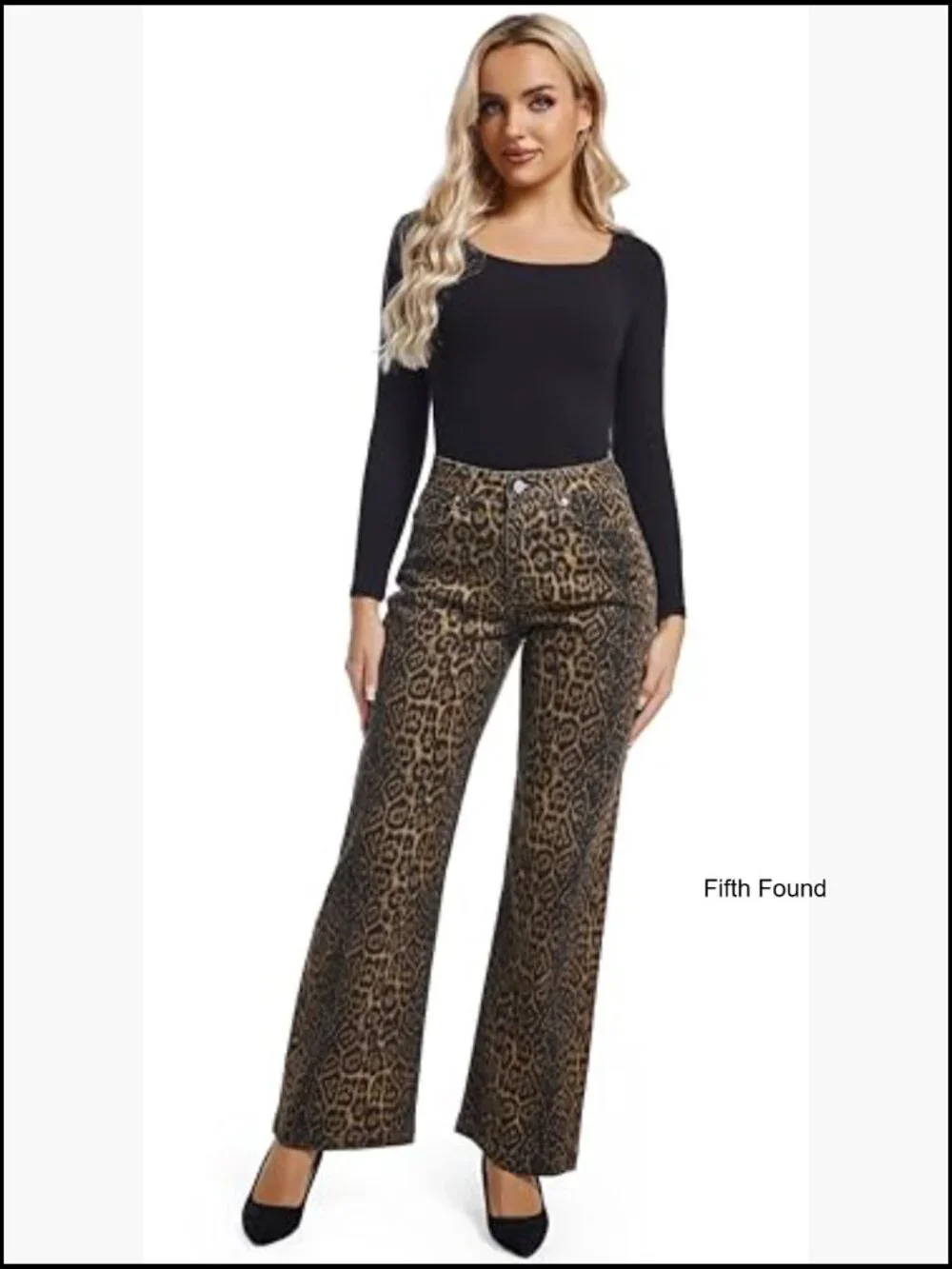 High Waisted Straight Leg Jeans Stretch Cotton Blend Casual Wear